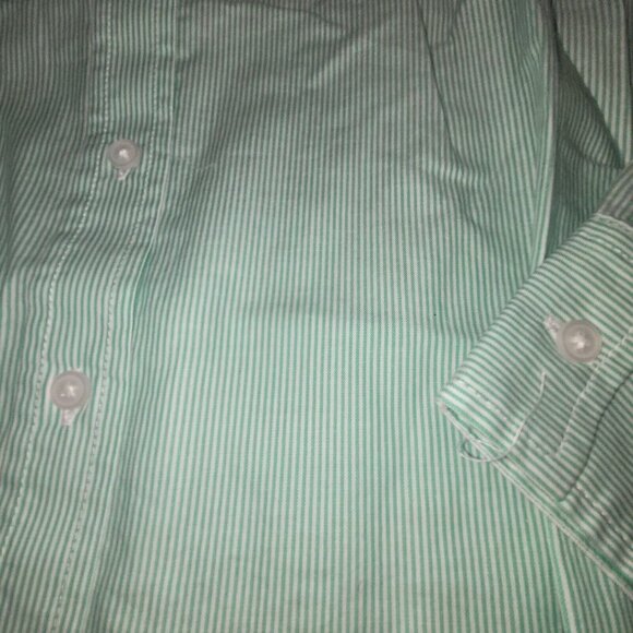 NEW Everlane Silky Cotton Striped Button Down Shirt Size 00 Mint Green Oversized - Picture 2 of 10